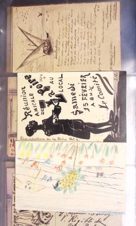 Album noir contenant 160 entiers cartes postales étrangères avec illustrations dessinées ou peintes à la main dont Autriche (10) - Allemagne (63) - Sarre (1) - Suisse (24) - Belgique (9) - Portugal (3) - Danemark (1)