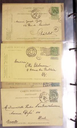 Album noir contenant 160 entiers cartes postales étrangères avec illustrations dessinées ou peintes à la main dont Autriche (10) - Allemagne (63) - Sarre (1) - Suisse (24) - Belgique (9) - Portugal (3) - Danemark (1)