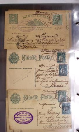 Album noir contenant 160 entiers cartes postales étrangères avec illustrations dessinées ou peintes à la main dont Autriche (10) - Allemagne (63) - Sarre (1) - Suisse (24) - Belgique (9) - Portugal (3) - Danemark (1)