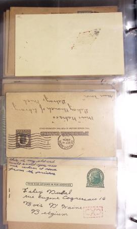 Album noir contenant 160 entiers cartes postales étrangères avec illustrations dessinées ou peintes à la main dont Autriche (10) - Allemagne (63) - Sarre (1) - Suisse (24) - Belgique (9) - Portugal (3) - Danemark (1)