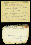 Env. brulée de Paris pour Tunis AFF n°813, 15F Gandon avec env PTT de réexpédition avec griffe violette "Accident d'avion Paris Tunis du 29 nov 49" (accident à l'escale de Lyon du DC4 Paris-Tunis - Nierinck n°491129). TB