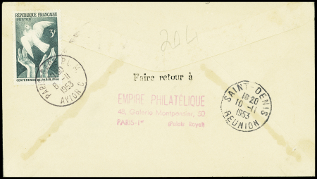 3 premiers vols de 1953 : Paris - Ile Maurice (5.11.53), Paris Tananarive par DC6 STAI (20.6.53) et Cameroun - Madagascar (12.12.1953). TB
