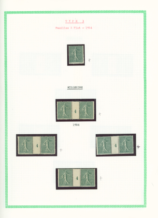 N°130 type 3. 34 paires avec millésimes + 2 panneaux de 50 avec millésimes 4 et 6. TB