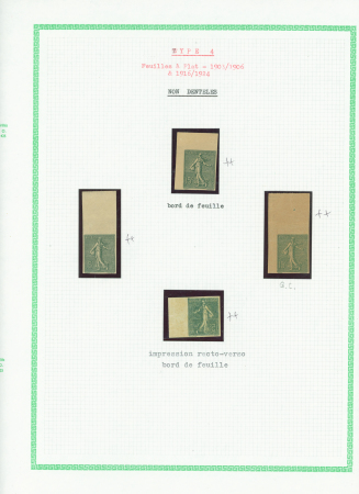 N°130c type 4, 4 non dentelés BDF ou CDF dont une impression recto-verso BDF. TB