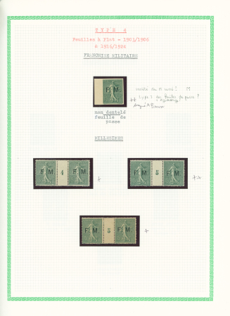 N°3 Huit exemplaires dont F cassé (case 144), surcharge