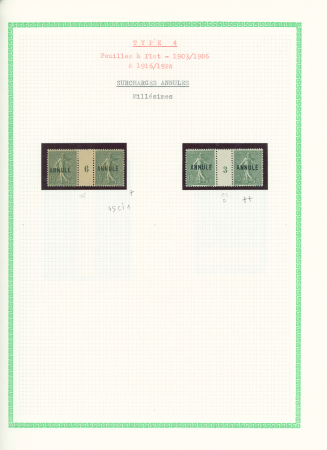 Cours d'instruction n°130 CI1 et CI2, petit ensemble dont 2 paires millésimes 3 et 6, bloc de 6 interpanneau, bloc de 4 + n°130 CI2 en paire OBL CAD "Toulouse cours pratiques" (1925) sur env sans adresse. TB