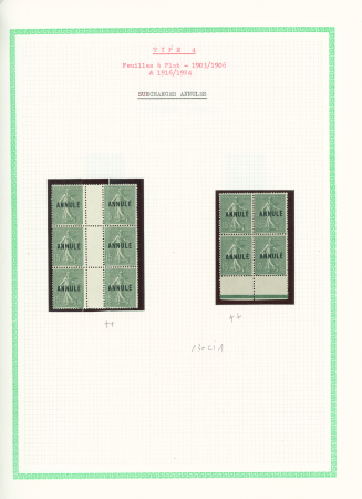Cours d'instruction n°130 CI1 et CI2, petit ensemble dont 2 paires millésimes 3 et 6, bloc de 6 interpanneau, bloc de 4 + n°130 CI2 en paire OBL CAD "Toulouse cours pratiques" (1925) sur env sans adresse. TB