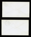 7.5.1925 Le Bourget - Bruxelles. 4 lettres recommandées avec vignette de la journée philatélique d'aviation du Bourget avec vignettes orange - bleu - sépia et violet. TB