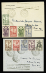 4 lettres avec griffe "Services aériens spéciaux pendant le blocus de Djibouti (6e liaison retour 28 nov 41 - 7ème liaison retour 24 dec 1941 - liaison retour 29 juin 42 - 13e liaison retour 22 juil 42)