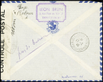 N°499 OBL CAD pointillé "Estoublon Bses Alpes" (6.2.42) sur lettre recommandée avec arrivée Djibouti 17.2.42, mais sans griffe spéciale, mention manuscrite "Pas de bateau". TB