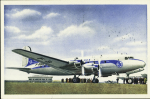 Argentine n°512 + PA21 OBL 14 mai 1955 sur carte postale du 25e anniversaire de la 1ère traversée de l'Atlantique sud par Mermoz - Dabry - Gimié avec signature de Dabry. TB