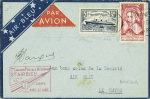 N°299 + 305 OBL 10.7.1935 sur env Air Bleu 1ère liaison Paris - Le Havre avec signature du pilote Darque. TB