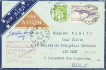 N°284A + PA7 OBL Lille gare (10.7.35) sur env Air bleu de la liaison Lille Paris avec signature du pilote Géo Delage. TB