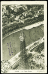 17.10.1929 Paris - Tananarive (M238), carte postale recommandée AFF n°207 + 240 + 163 + 164 OBL Le Bourget (15.1029), avec signatures de Goulette et Marchesseau. TB