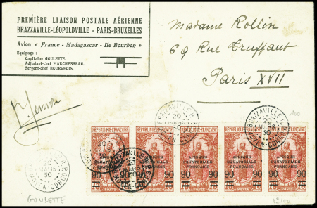 22/3 - 4/5 1930 Brazzaville - Paris (M2 Congo) env spéciale avec signature de Goulette. TB