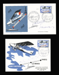 N°1565 OBL 17.8.1968 sur carte + env 1er jour avec signatures des pilotes du vol Saint Nazaire Paris 1918 dont Vancaudenberg. TB