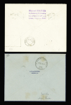 N°424 OBL Paris IX (10.5.1939) sur env avec cachet rouge 1ère liaison aérienne de nuit Pau Paris et signature de vanier + env Air Bleu avec griffe rouge inauguration de l'aérodrome Boulogne Alprecht 29 juillet 1939