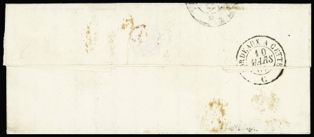 N°14 en paire OBL PC 3383 + T15 Toulouse (1861) sur lettre pour un lieutenant colonel au corps expéditionnaire de Chine. TB