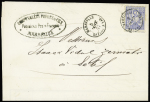 N°78 OBL CAD "Marseille bateau a vap" (1877) sur lettre pour Sétif (Algérie) avec cachet ovale noir "COMPie Valery frères & Fils - paquebots poste français Marseille". TB
