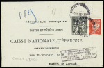 Formule pneu 2F + 2F Chaplain noir caisse d'épargne avec n°514 en complément OBL Montrouge (1943) (CHA R1). TB. Cote 375€