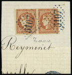 TUNIS Paire de n°48 40c orange (nuance très foncée)