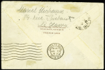 N°3b variété surcharge espacée 10F sur 90c rouge Berthelot,