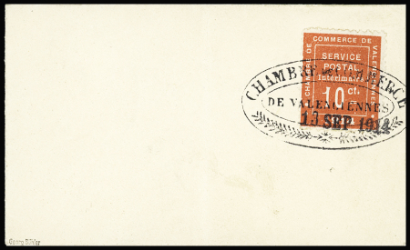 N°1 10c vermillon, obl. cachet Chambre de Commerce