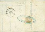 N°5 40c orange obl. grille sur lettre de Clermont-de-l'Oise