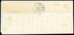 Cursive "74 Auffay" +dateur B 9 mars 1850 +grille sur