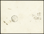 N°15 25c bleu en paire obl. PC sur enveloppe de Durtal