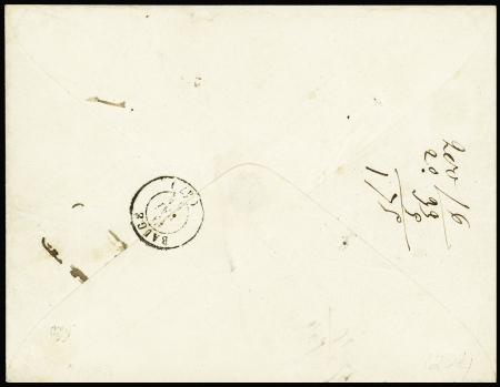 N°15 25c bleu en paire obl. PC sur enveloppe de Durtal