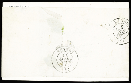 N°19 1c vert-olive obl. càd Redon (Ille-et-Vilaine)