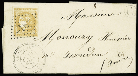 N°43A obl. GC 81 sur lettre avec càd perlé T24 de Ambrault