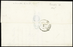 N°43B 10c bistre-jaune en paire obl. GC 65 sur lettre