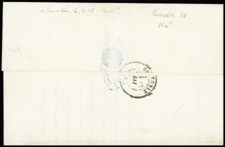 N°43B 10c bistre-jaune en paire obl. GC 65 sur lettre