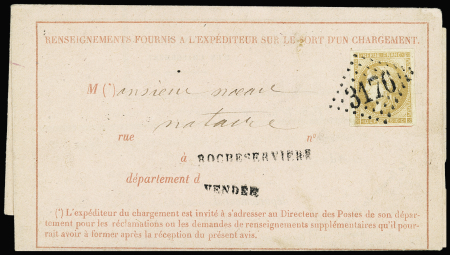 N°43A 10c bistre obl. GC 3176 de Rocheservière (Vendée)