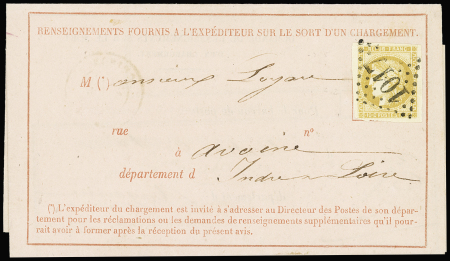 N°43B 10c bistre-jaune obl. GC 1017 de Chinon (Indre-et-Loire)