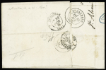 N°44Aa 20c bleu foncé obl. GC sur lettre de Bayonne