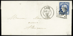 N°44Aa 20c bleu foncé obl. GC 691 sur lettre de Caen