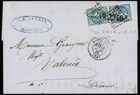 Combinaison de deux reports avec n°45B +46A obl. GC