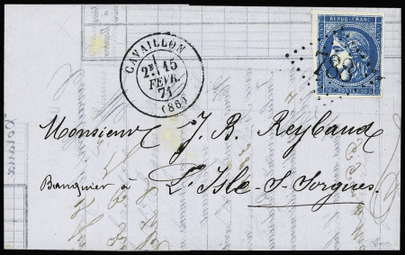 N°45Cf 20c bleu verdâtre foncé obl. GC 788 sur lettre