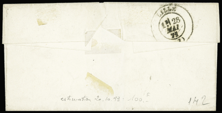 N°46B 20c bleu : sélection de 3 lettres dont deux exemplaires