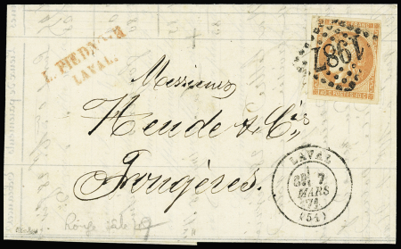 N°48k 40c rouge clair obl. GC 1987 sur lettre de Laval