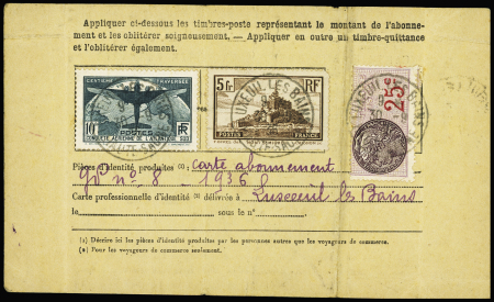 Cinq cartes d'abonnement à la pose restante (modèle