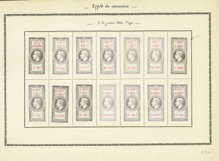 EFFETS DE COMMERCE Série complète n°26 à 50 1er type,