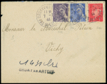 N°514 + 546 + 548 OBL Bruay en Artois Pas de Calais (7.4.44) sur lettre pour le maréchal Pétain avec griffe de recommandation de fortune. TB