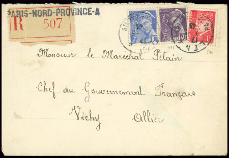 N°413 + 514 + 546 OBL Lens Pas de Calais (1943) sur