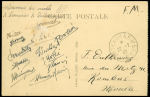 Carte postale en franchise avec CAD "poste aux armées" (22.2.40) et signatures de l'équipe française de football à l'occasion d'un match contre l'armée britannique. Rare et TB