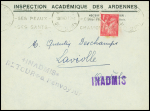 Lettre de Niort (1.8.40 - 1er jour de la séparation en 2 zones) pour Laviolle (Ardèche) avec 2 griffes "inadmis retour à l'envoyeur" et "inadmis". TB
