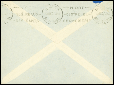 Lettre de Niort (1.8.40 - 1er jour de la séparation en 2 zones) pour Laviolle (Ardèche) avec 2 griffes "inadmis retour à l'envoyeur" et "inadmis". TB